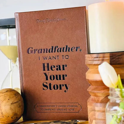 Leather - I Want To Hear Your Story - Keepsake Journal Book for Mom, Dad, Grandmother, or Grandfather