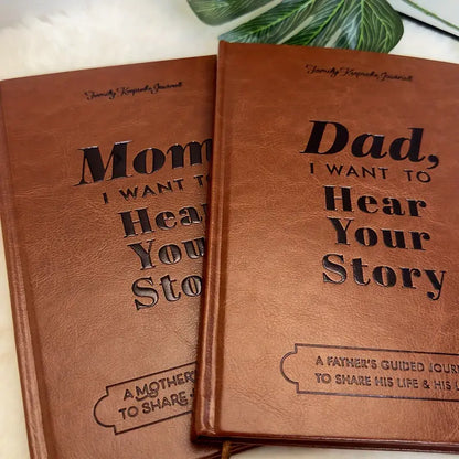 Leather - I Want To Hear Your Story - Keepsake Journal Book for Mom, Dad, Grandmother, or Grandfather